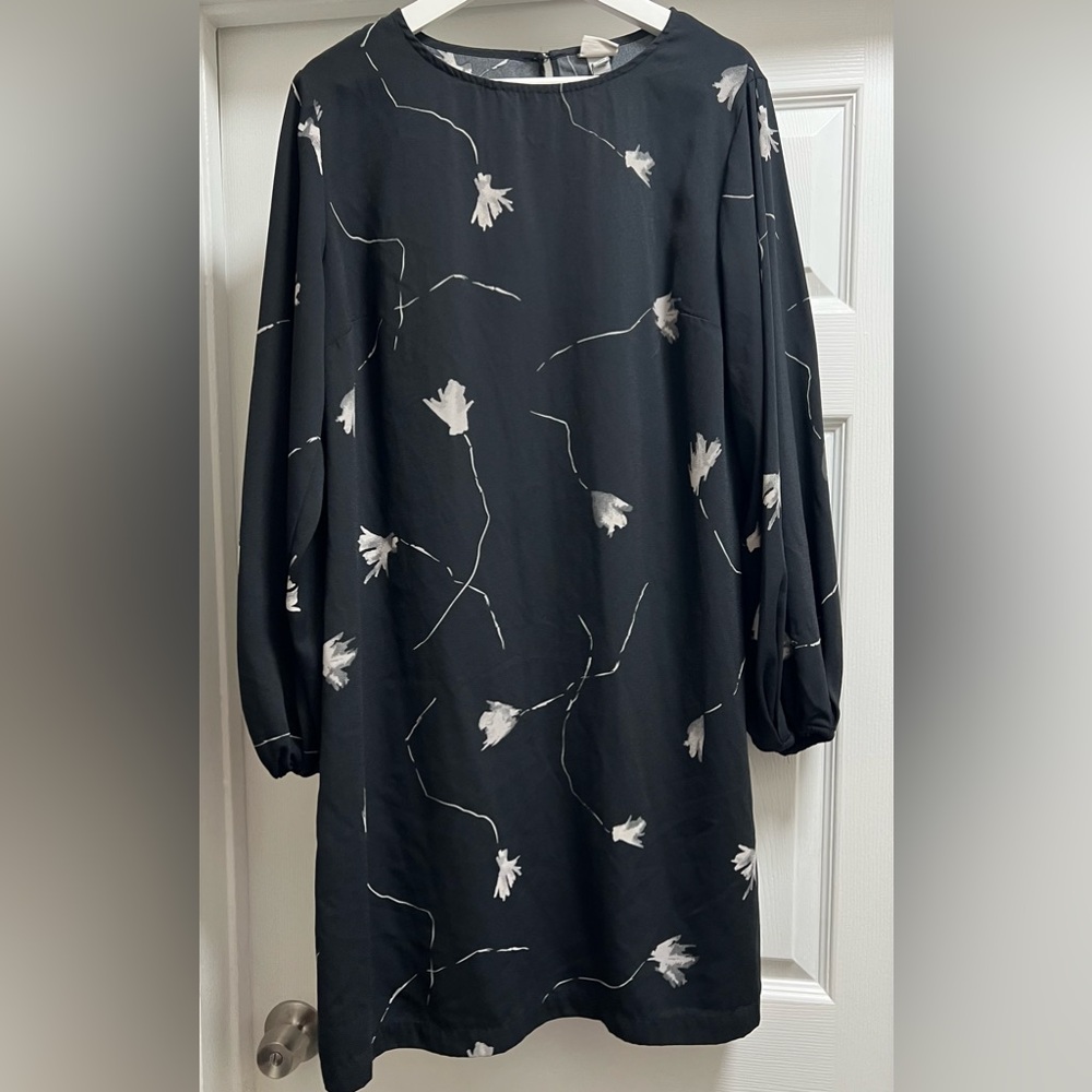 Elegant Black Floral Women's Dress